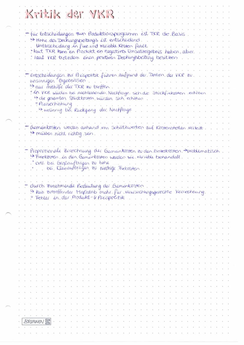 
<h2 id="vollkostenrechnung">Vollkostenrechnung</h2>
<p>Der Ansatzpunkt der Vollkostenrechnung sind die gesamten anfallenden Kosten, die in 