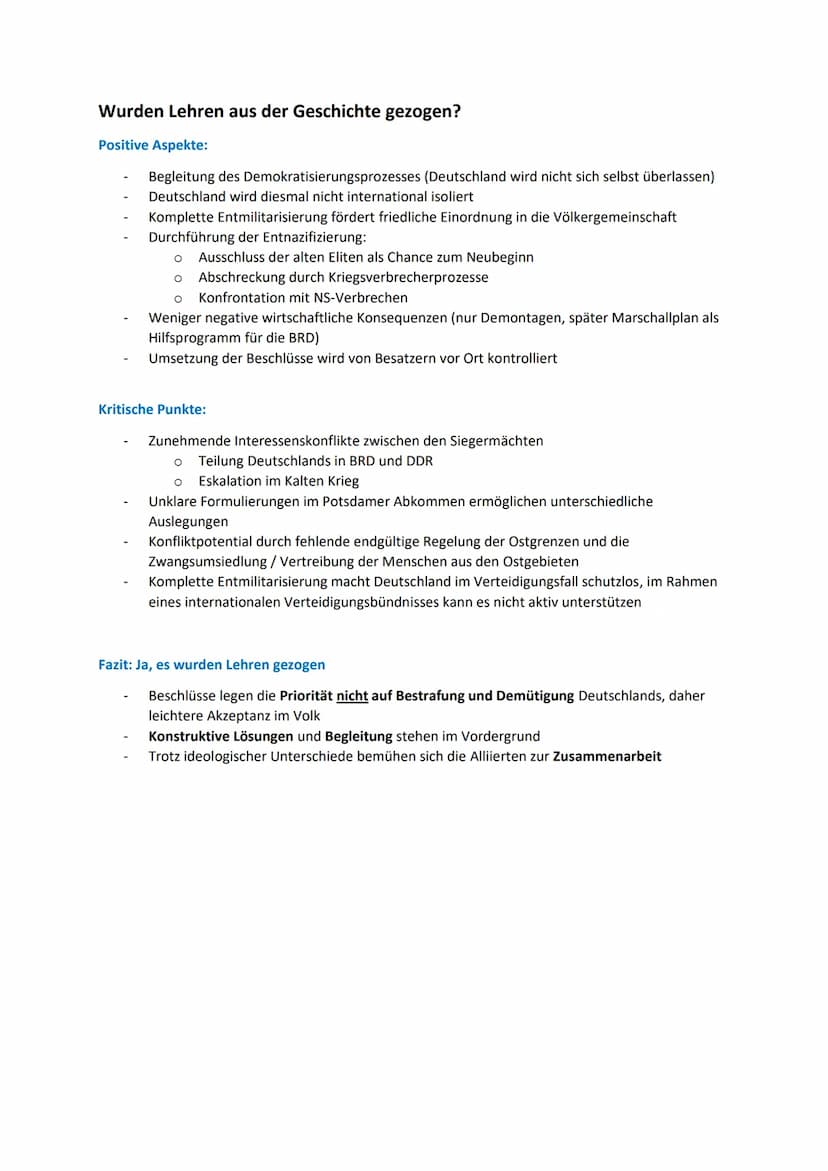 Q3 Lerneinheit 2
Parallelen und Kontraste zwischen dem Versailler Vertrag von 1919 und dem Potsdamer
Abkommen von 1945
Zeitlicher Rahmen
Ort