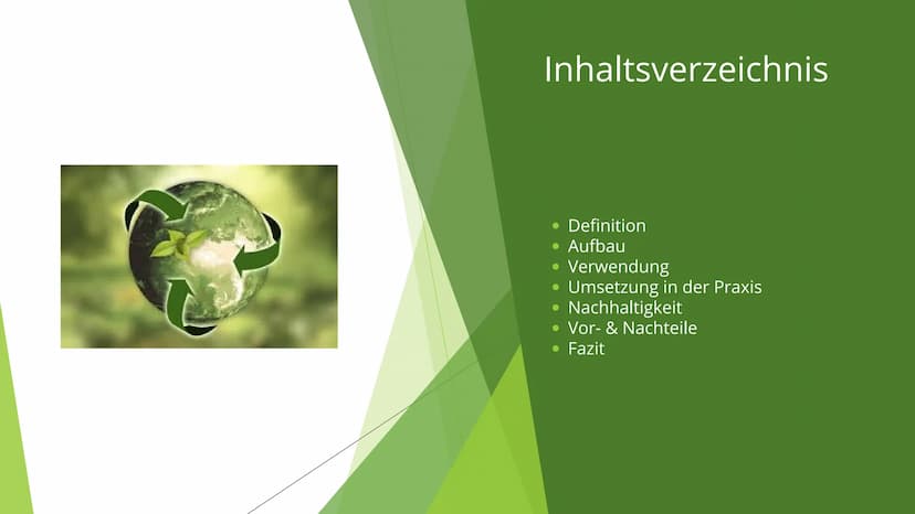 Biologisch abbaubare
Kunststoffe
Präsentation von Julia, Hannah & Larissa Inhaltsverzeichnis
Definition
Aufbau
Verwendung
• Umsetzung in der