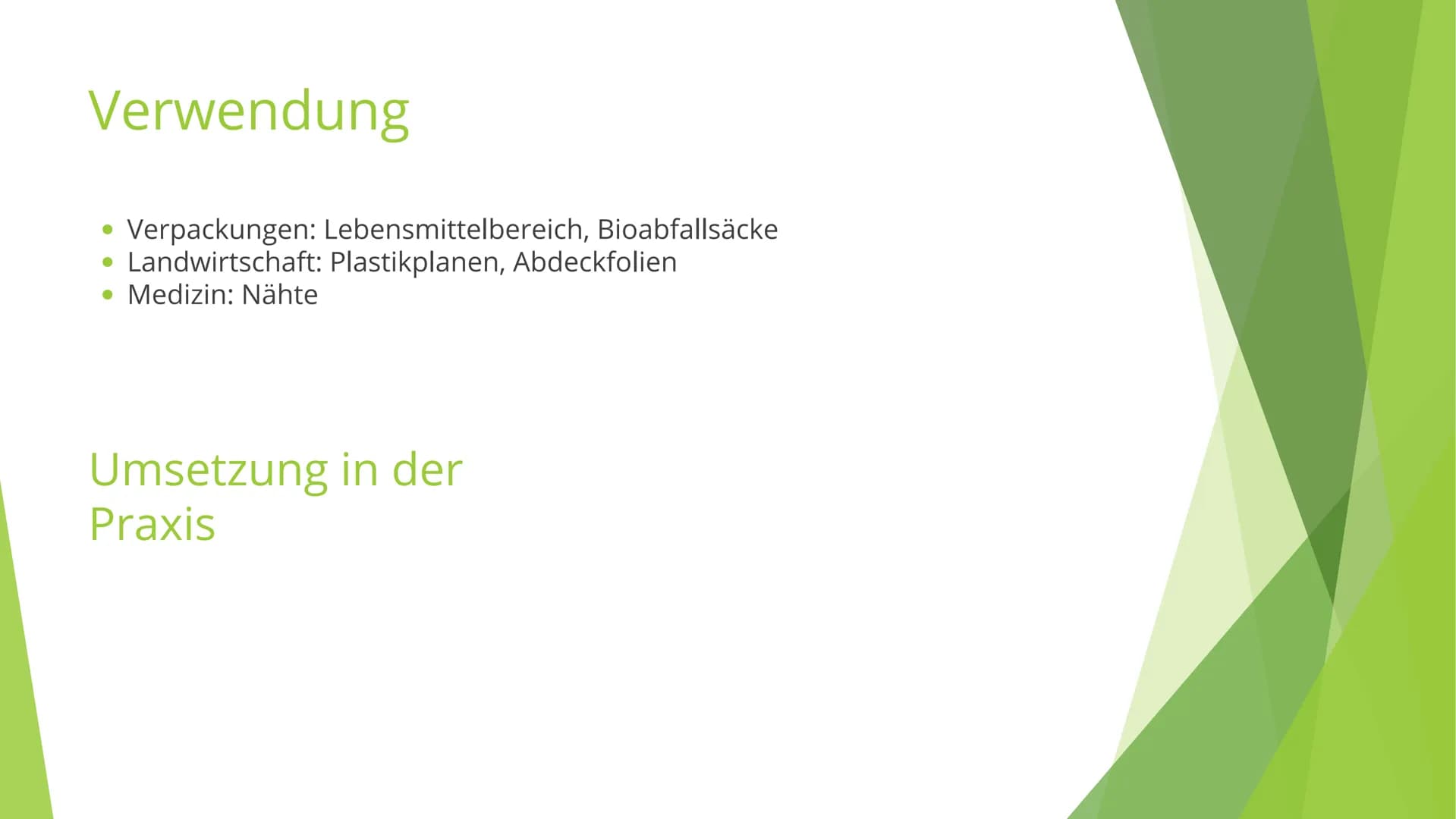 Biologisch abbaubare
Kunststoffe
Präsentation von Julia, Hannah & Larissa Inhaltsverzeichnis
Definition
Aufbau
Verwendung
• Umsetzung in der