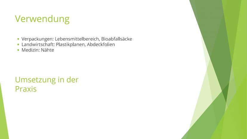 Biologisch abbaubare
Kunststoffe
Präsentation von Julia, Hannah & Larissa Inhaltsverzeichnis
Definition
Aufbau
Verwendung
• Umsetzung in der