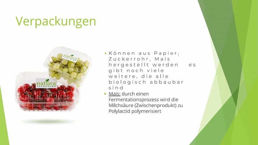 Biologisch abbaubare
Kunststoffe
Präsentation von Julia, Hannah & Larissa Inhaltsverzeichnis
Definition
Aufbau
Verwendung
• Umsetzung in der