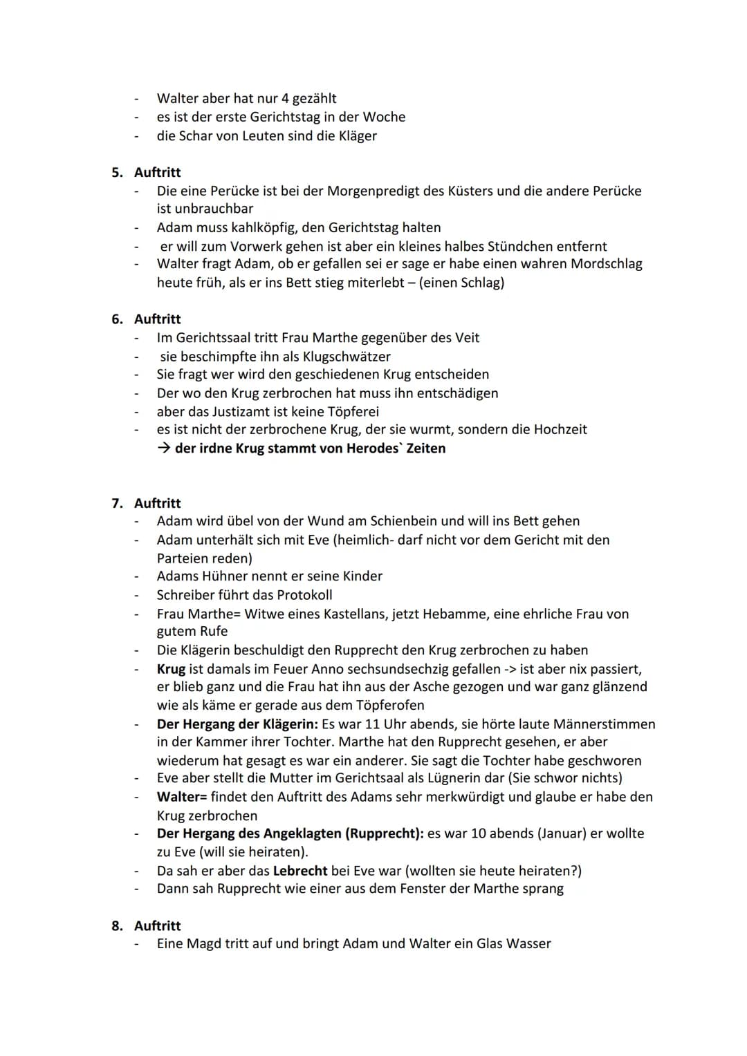Der zerbrochne Krug
Von ,,Heinrich von Kleist"
→ Drama 1808
Personen:
Licht Schreiber
Adam = Dorfrichter (hat nicht studiert)
Walter Gericht