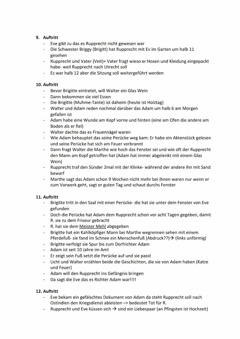 Der zerbrochne Krug
Von ,,Heinrich von Kleist"
→ Drama 1808
Personen:
Licht Schreiber
Adam = Dorfrichter (hat nicht studiert)
Walter Gericht