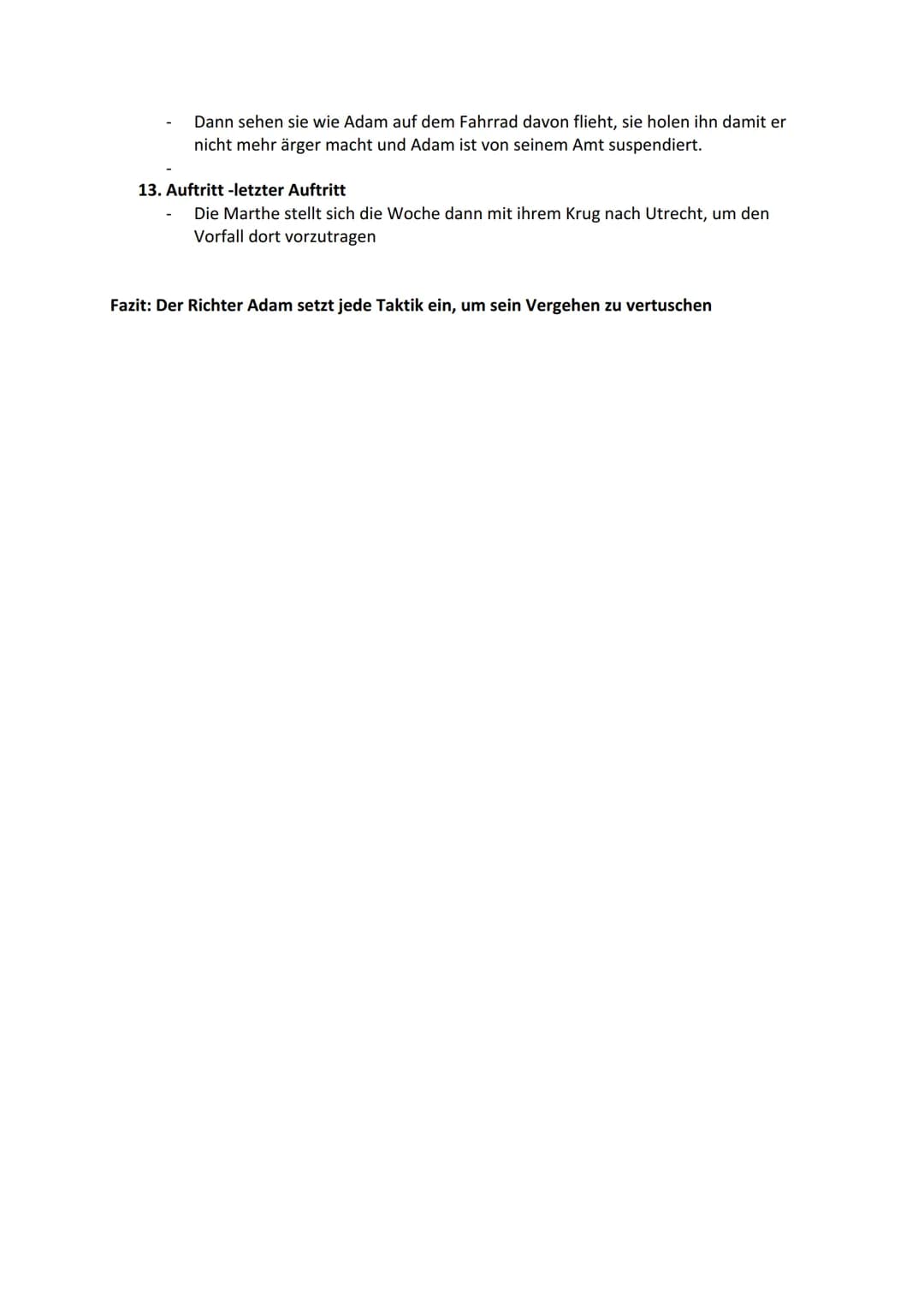 Der zerbrochne Krug
Von ,,Heinrich von Kleist"
→ Drama 1808
Personen:
Licht Schreiber
Adam = Dorfrichter (hat nicht studiert)
Walter Gericht