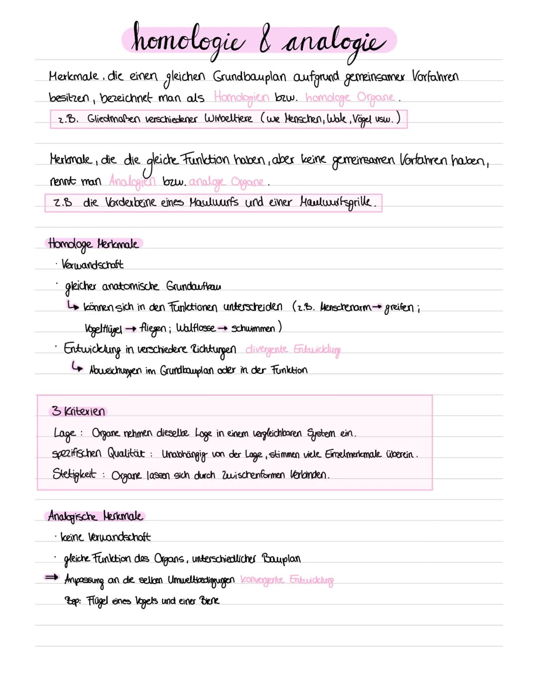 
<p>Homologie und Analogie sind Konzepte in der Biologie, die sich mit ähnlichen Merkmalen und Organen in Lebewesen befassen. Homologe Organ