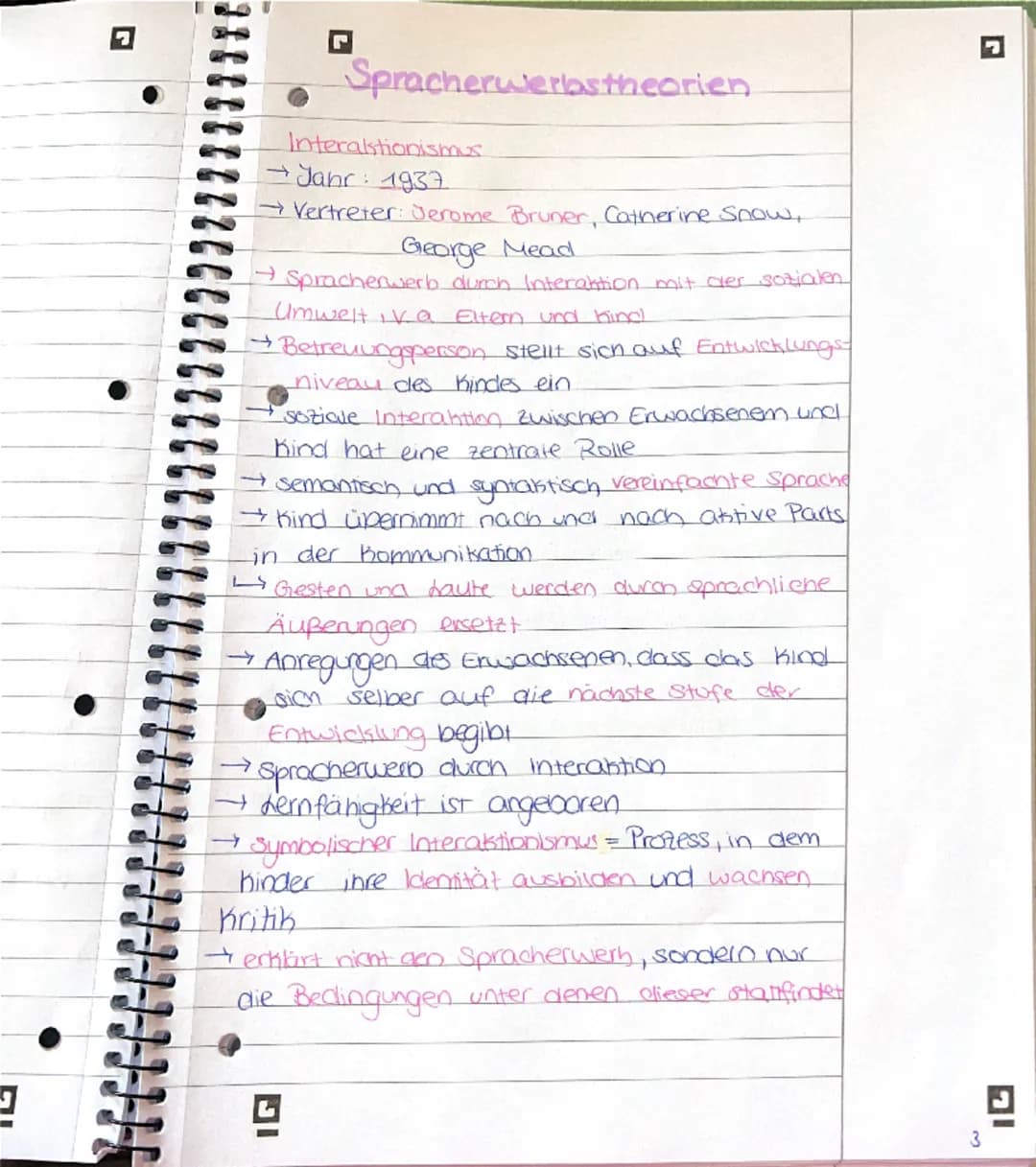 --- OCR Start ---
Spracherwerbs theorien
Was ist Spracherwero
→ unbewusster Prozess, der beim erlernen cler
Muttersprache in natürlicher Umg