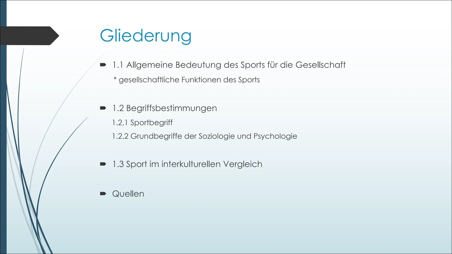 Sport und Gesellschaft
Leistungskurs Sport Bewegungswissenschaftliche und gesellschaftliche
Grundlagen Band III (S.131-148)
Präsentation von