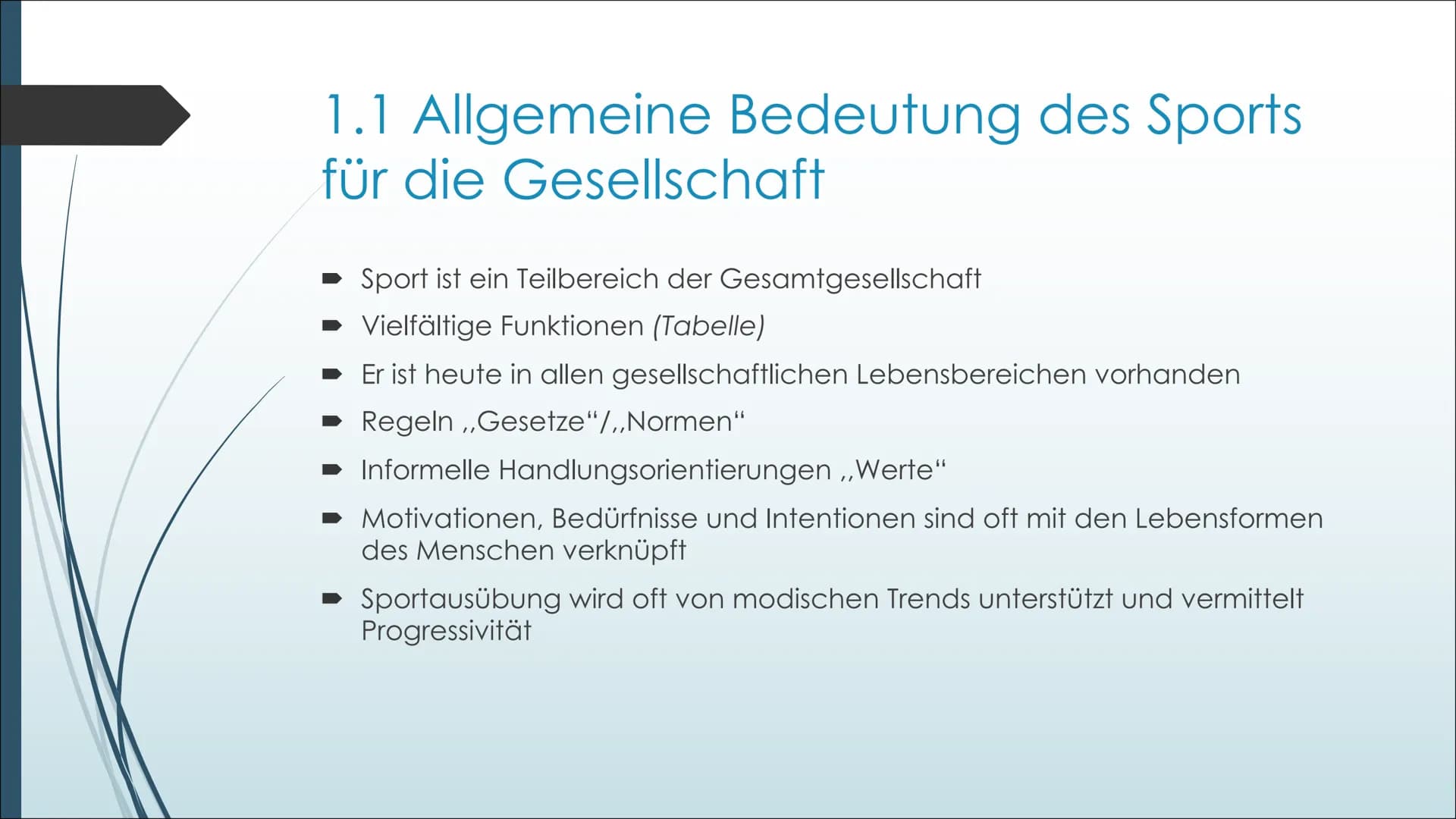 Sport und Gesellschaft
Leistungskurs Sport Bewegungswissenschaftliche und gesellschaftliche
Grundlagen Band III (S.131-148)
Präsentation von