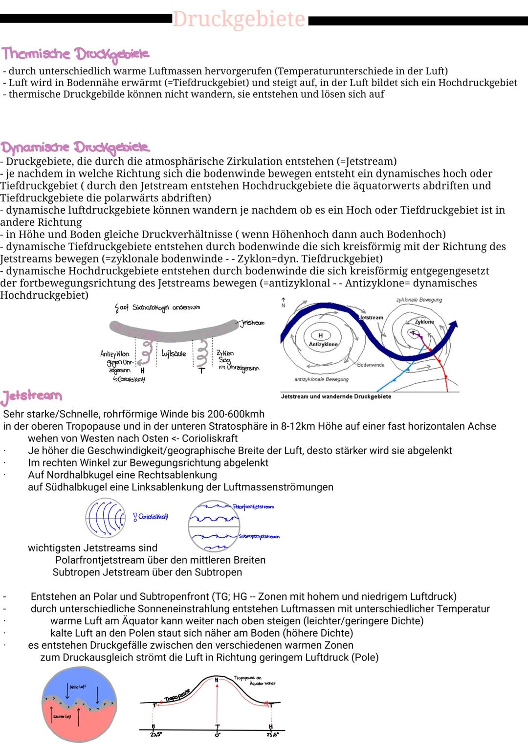 # Druckgebiele

## Thermische Druckgebiele
- durch unterschiedlich warme Luftmassen hervorgerufen (Temperaturunterschiede in der Luft)
- Luf