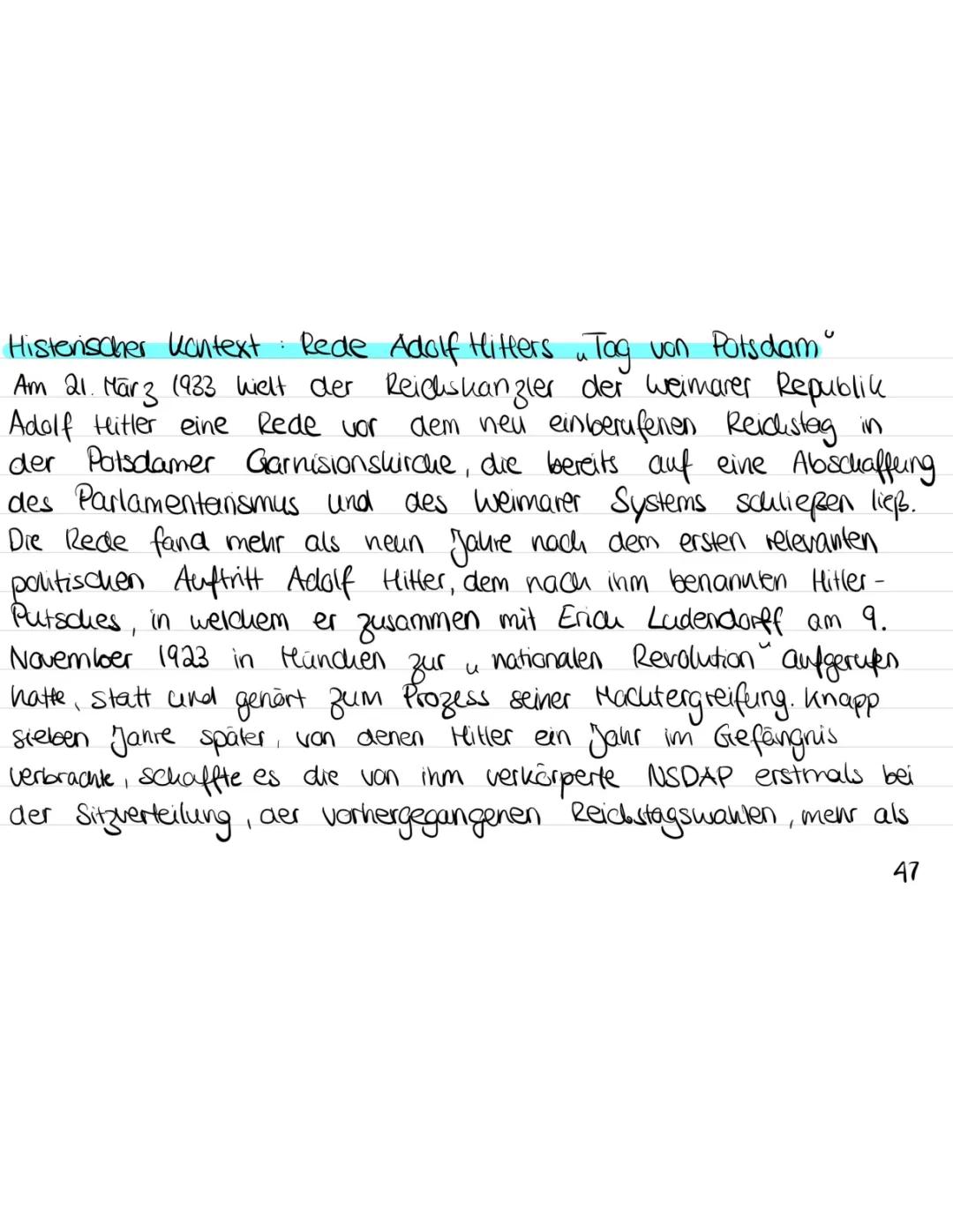 Tag von Potsdam einfach erklärt - Hitlers Rede am 21. März 1933 und die Machtergreifung