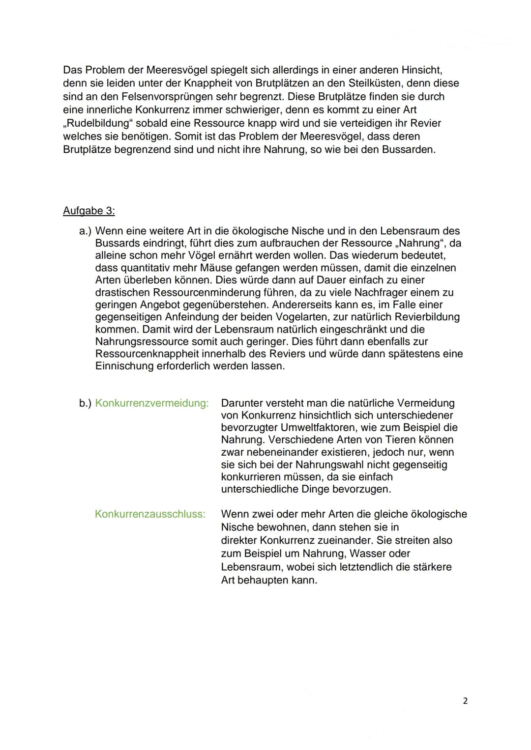 Konkurrenz (Beispiel: Bussard)
Kopie „Konkurrenz um Ressourcen"
1. Beschreibe das Ökosystem des Bussards, auch mögliche Probleme.
2. Verglei