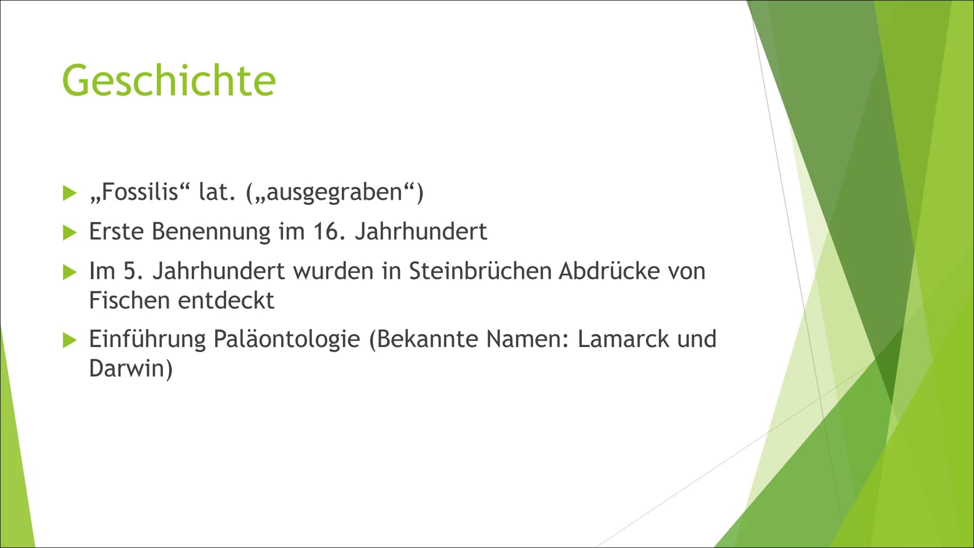 (Lebende) Fossilien und
Brückentiere
Liam Inhaltsverzeichnis
► Was sind Fossilien?
► Geschichte
► Ablauf Fossilisation
► Bedingungen Fossili