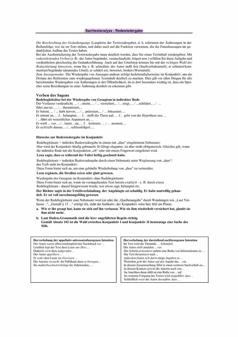 Lernzettel fur P3 - Deutsch
Sachtextanalyse
aufgabenbezogene Einleitung:
Autor, Titel, Quelle.
Thema, Intention
• Kontext →→ ggf. Rückgriff 