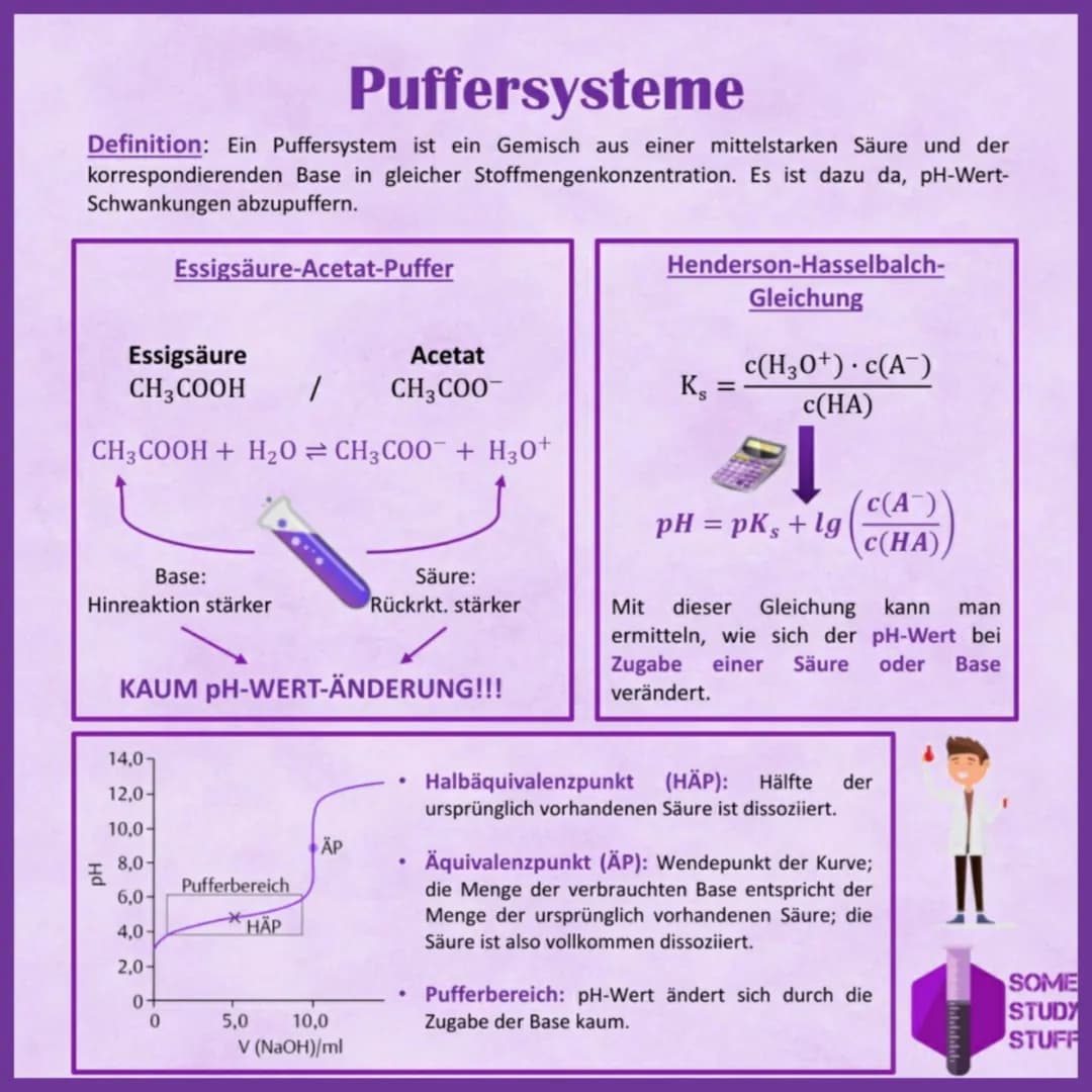 Einfach erklärt: Essigsäure-Acetat-Puffer und die Henderson-Hasselbalch-Gleichung