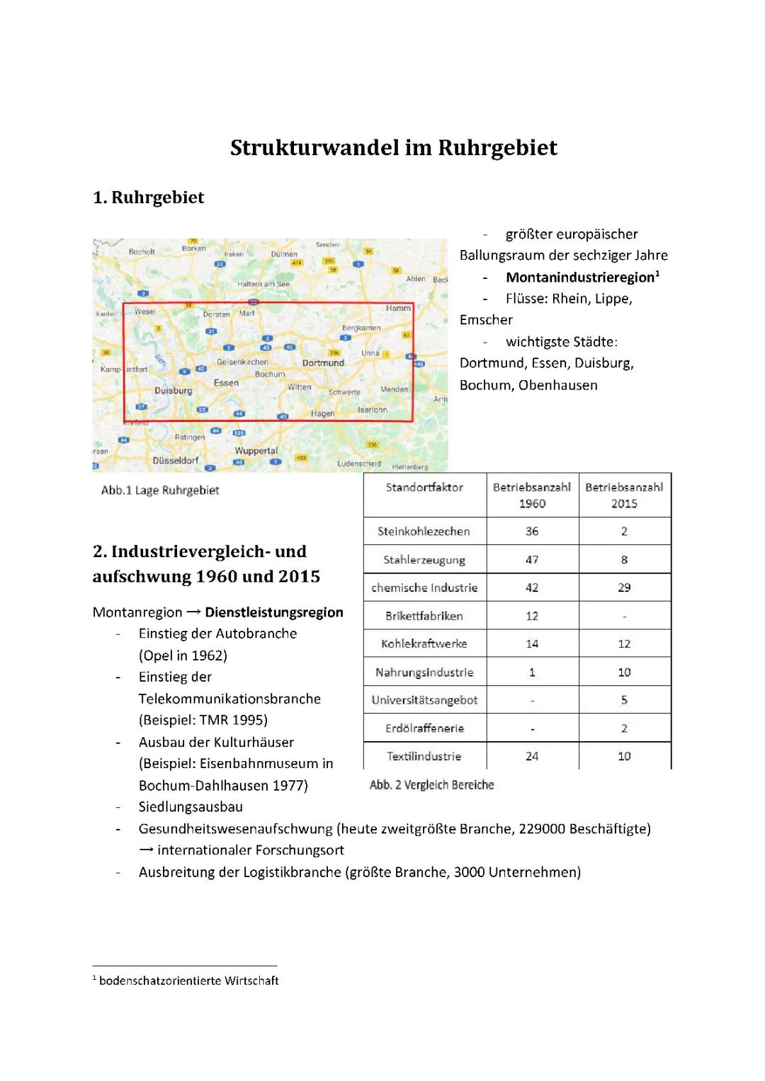 Strukturwandel im Ruhrgebiet: Beispiele und Projekte | Unterricht und Arbeitsblatt