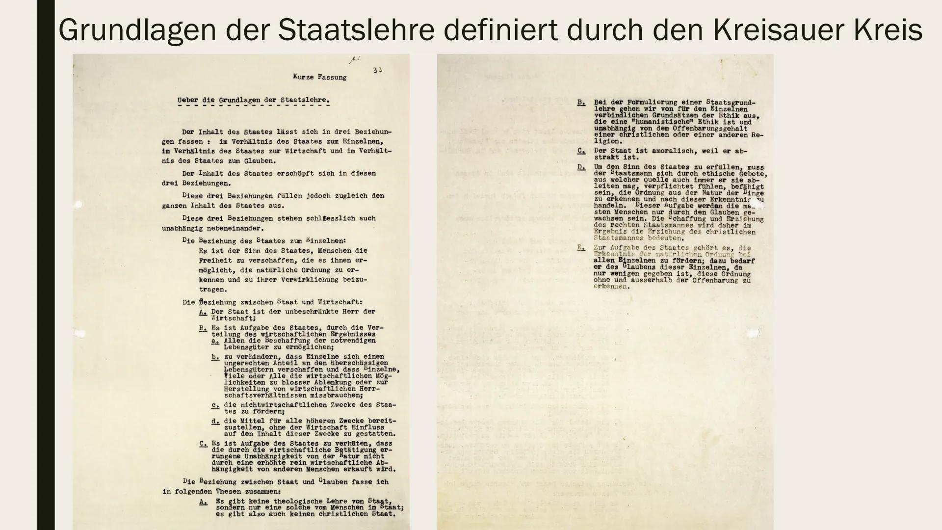 DER KREISAUER KREIS # Gliederung

- Kreisauer Kreis
- Gründer
- Beschäftigung, Ziele und deren Folgen
- Grundlagen der Staatslehre
- Aktions