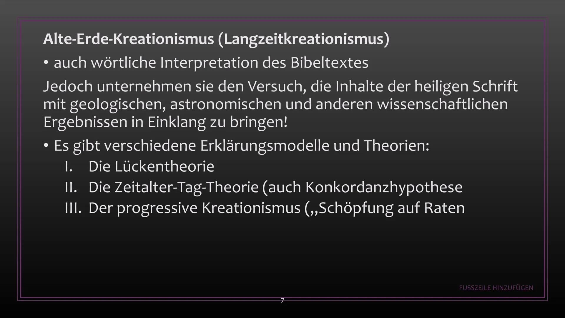 # Kreationismus

-

Schöpfung gegen Evolution Gliederung:

(1) Was ist Kreationismus?
(2) Entstehung - Gegen Darwins Theorie
(3) Richtungen 