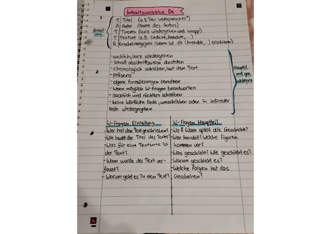 Inhaltsangabe Deutsch