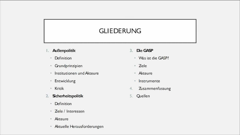 DEM DEUTSCHEN VOLK
DEUTSCHE AUSSEN- UND
SICHERHEITSPOLITIK 1. Außenpolitik
Definition
●
●
●
●
●
●
2. Sicherheitspolitik
Definition
Ziele / I