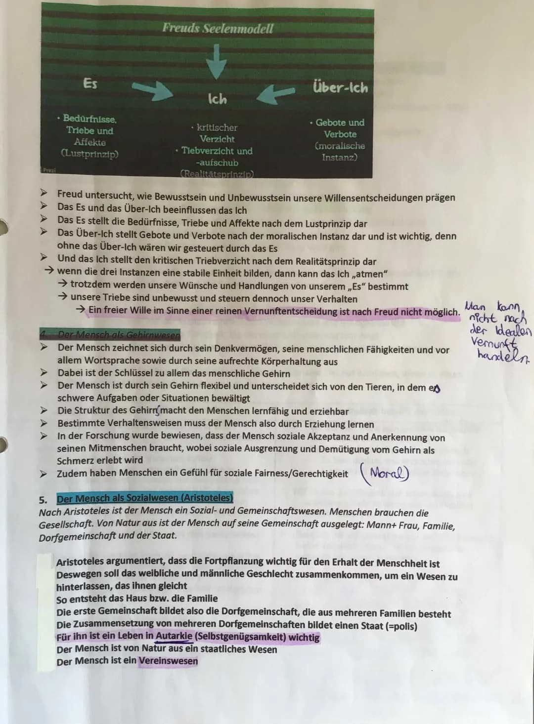 Ethik Q1.1 Lernblätter
Menschenbilder und deren Funktion
→ Menschenbilder sind wichtig für das menschliche Dasein/Existenz
➤ Sie dienen zur 