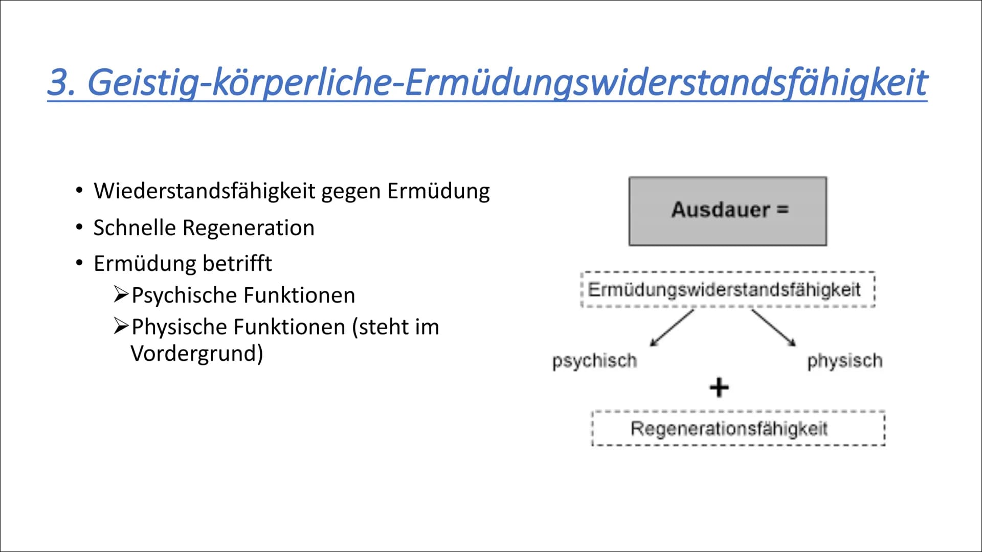 Inhaltsverzeichnis
ܝܕ ܚܕ ܚ
1.
2.
Fachbegriffe
Was ist Ausdauer?
3. Geistig-körperliche-
Ermüdungswiderstandsfähigkeit
4. Arten von Ausdauer
