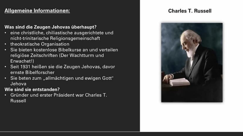 Wer sind die Zeugen Jehovas? INHALTSVERZEICHNIS
Allgemeine Informationen
-Mitglieder und Infos dazu
•Feste und Feiertage, Reglungen bei Beer