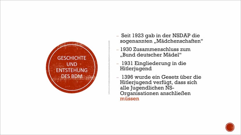 BUND DEUTSCHER MÄDEL
SATELIT
Von Ngin INHALTSVERZEICHNIS
Was ist der BDM?
Geschichte und Entstehung des BDM
Organization und Aufbau
Aktivitä