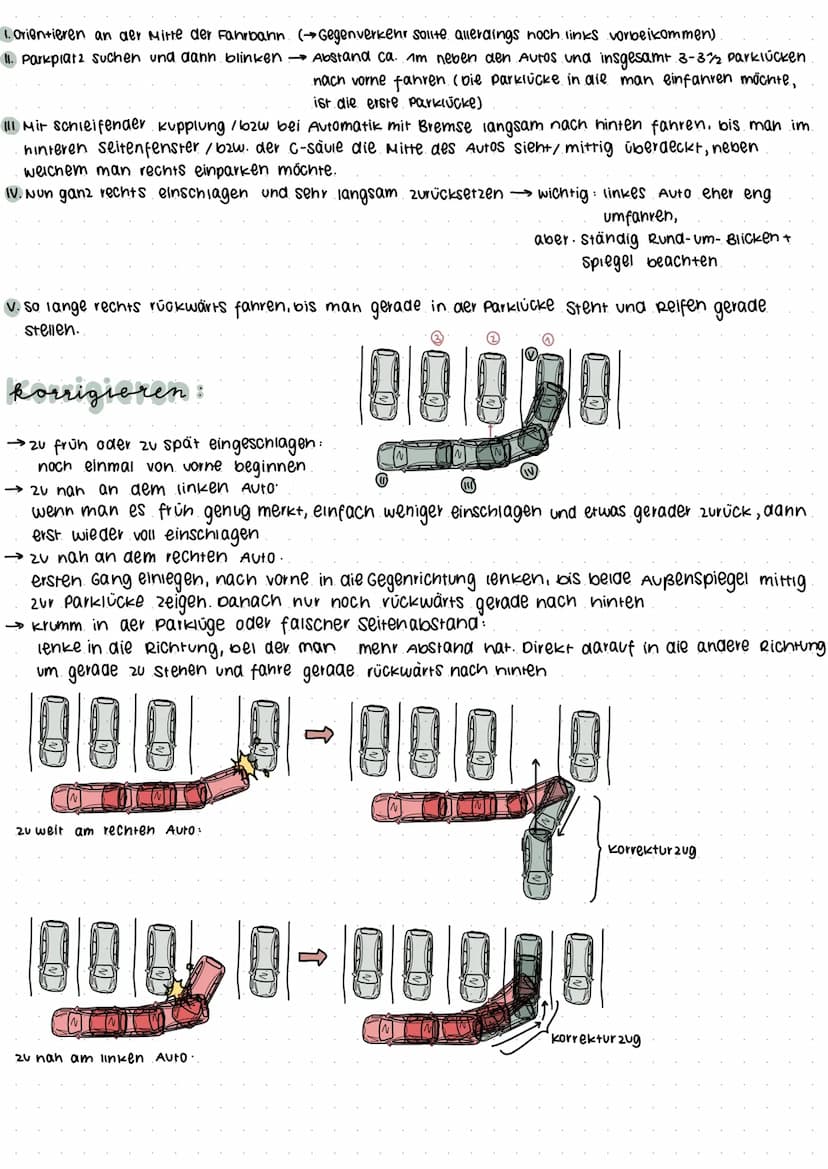 rückwärtsseitlich rechts
1 Rund-um-Blick →Blinker serzen
11. parallel zum vorderen Fahrzeug fahren 10,5m-1m nebenaran)
Ill. Rund-um-Blick-zu