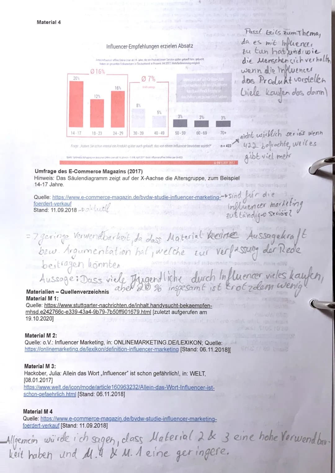  Klausur Deutsch/Politik
Thema: Materialgestütztes Schreiben
Ausgangssituation:
Sie arbeiten an Ihrer Berufsschule an einer Projektwoche zum