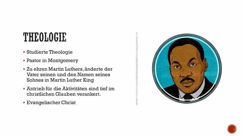 MARTIN LUTHER KING
Marie & Andreas INHALTSVERZEICHNIS
▪ Steckbrief
Grundlage der Zeit/ Rassentrennung
▪ Einflüsse
▪ Kampf gegen Rasentrennun