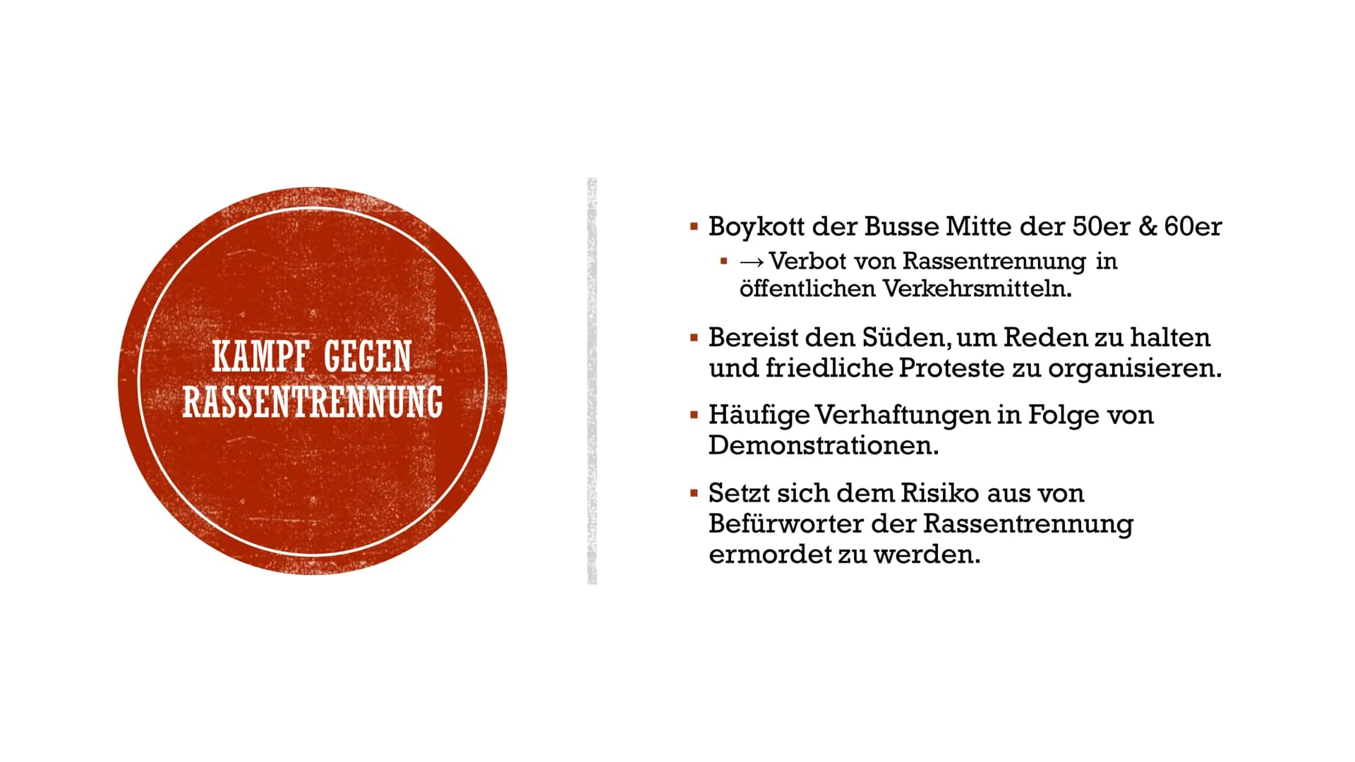 MARTIN LUTHER KING
Marie & Andreas INHALTSVERZEICHNIS
▪ Steckbrief
Grundlage der Zeit/ Rassentrennung
▪ Einflüsse
▪ Kampf gegen Rasentrennun