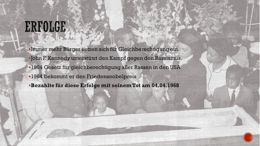MARTIN LUTHER KING
Marie & Andreas INHALTSVERZEICHNIS
▪ Steckbrief
Grundlage der Zeit/ Rassentrennung
▪ Einflüsse
▪ Kampf gegen Rasentrennun