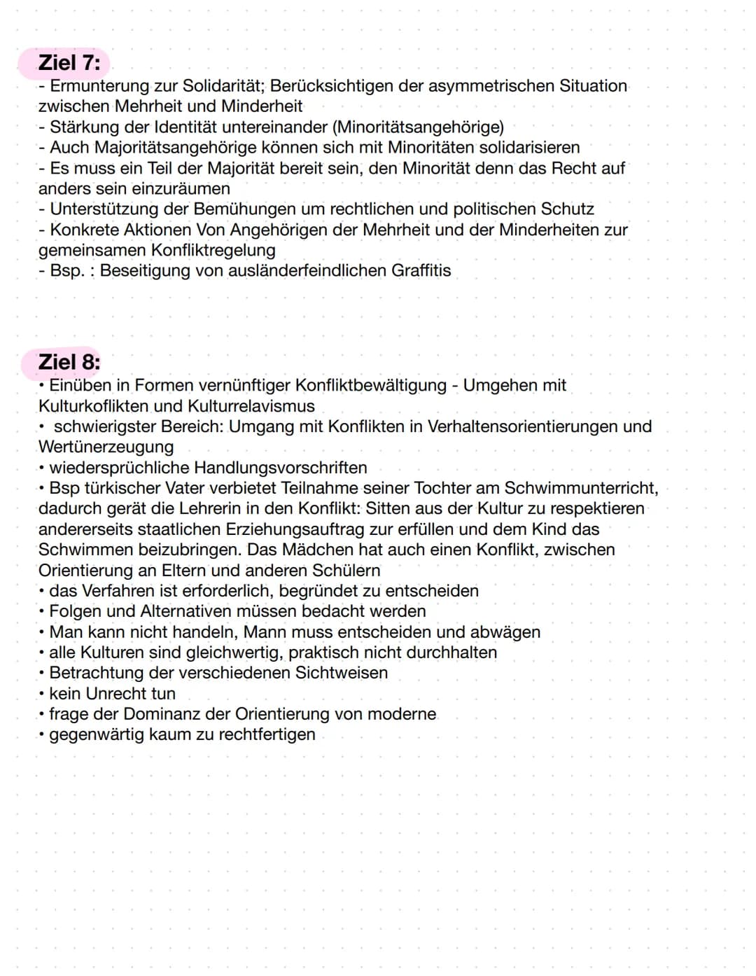 Ziel 1:
• Erkennen des eigenen, unvermeidlichen Ethnozentrismus
●
unvermeidliche Eingebundenheit des eigenen
• wird sichtbar bei der Konfron