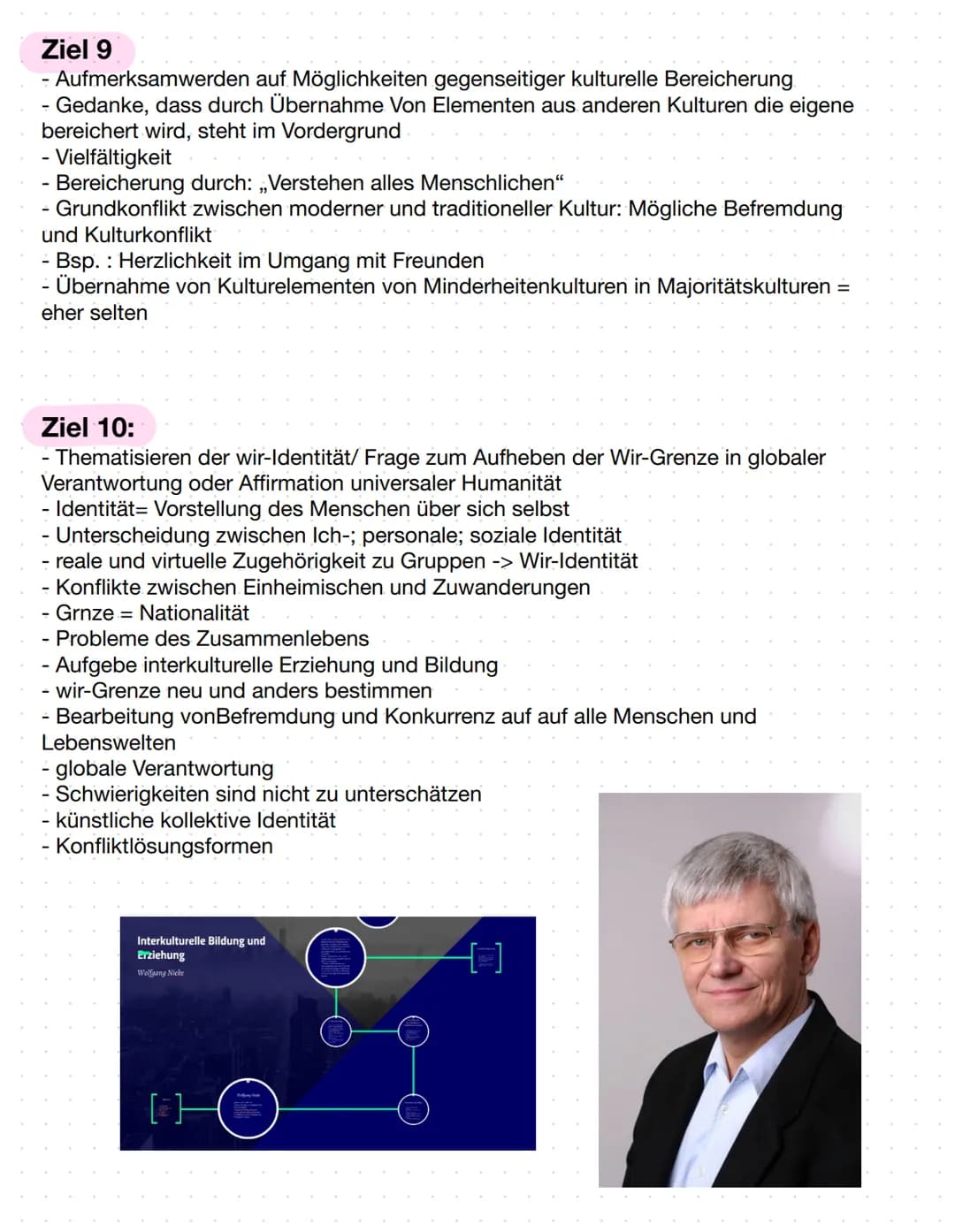 Ziel 1:
• Erkennen des eigenen, unvermeidlichen Ethnozentrismus
●
unvermeidliche Eingebundenheit des eigenen
• wird sichtbar bei der Konfron