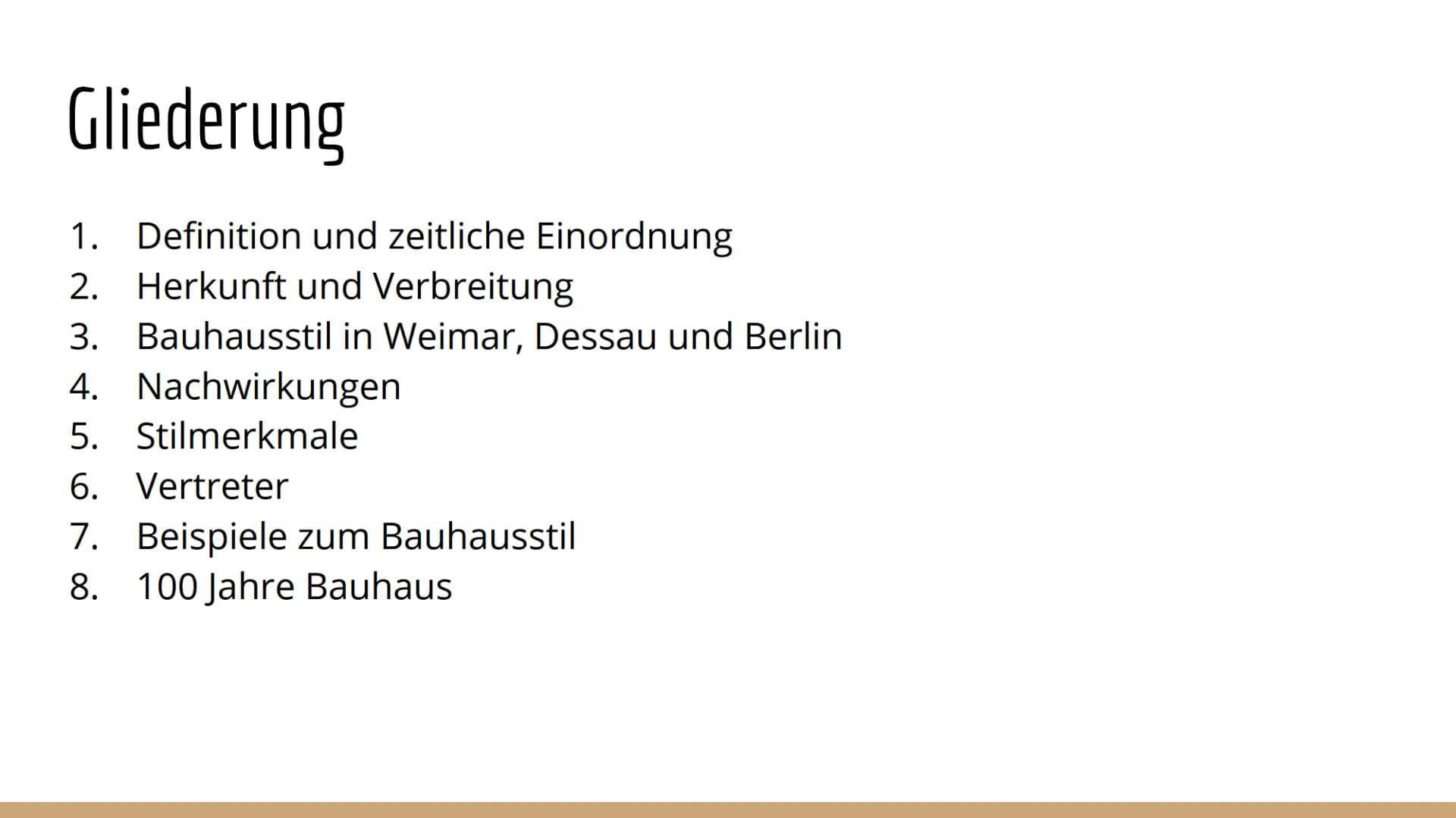 401
Abb. 27: Bauhausstil haus Das Bauhaus
Melissa und Sharon Gliederung
1. Definition und zeitliche Einordnung
2. Herkunft und Verbreitung
3