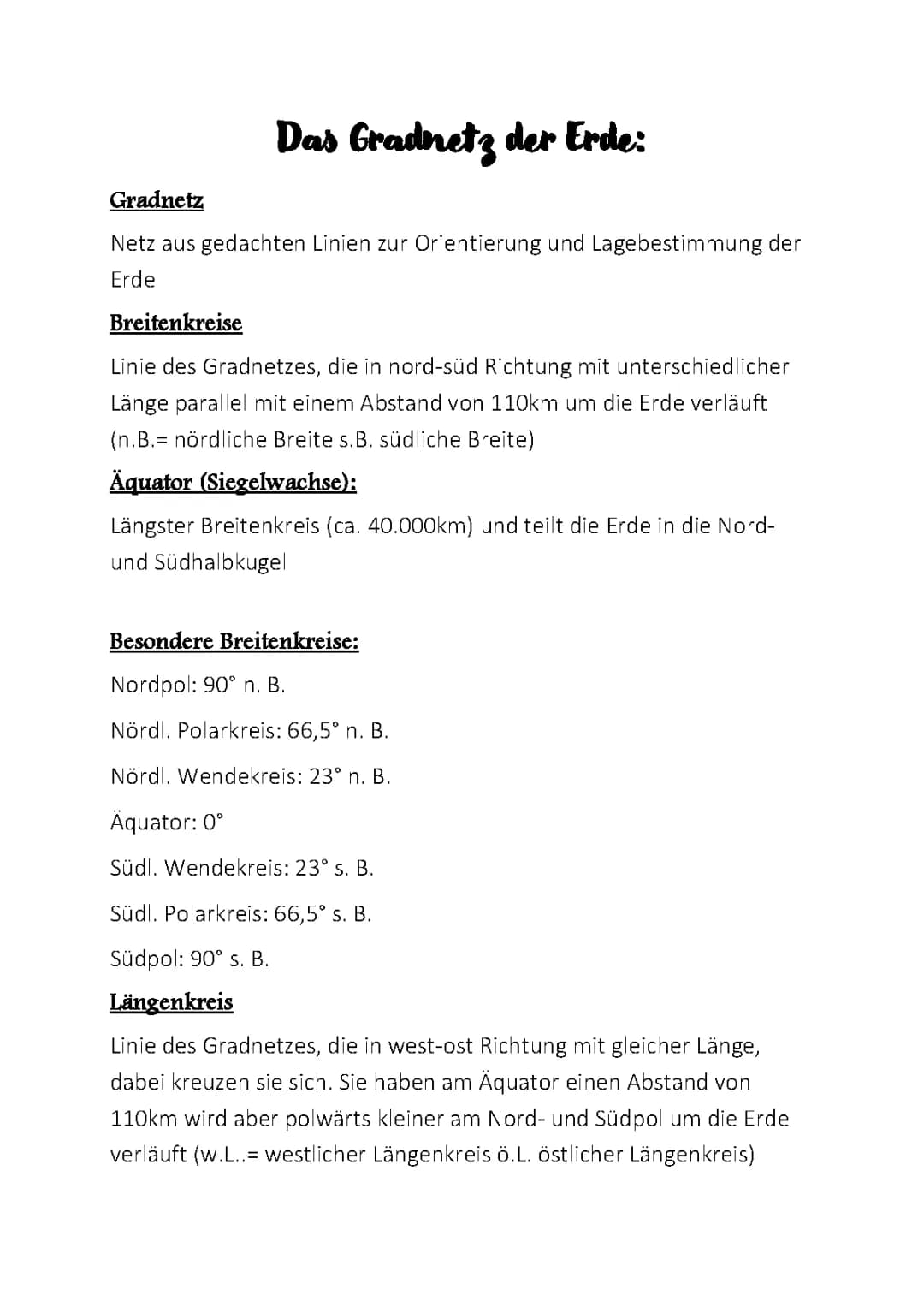 Gradnetz der Erde 