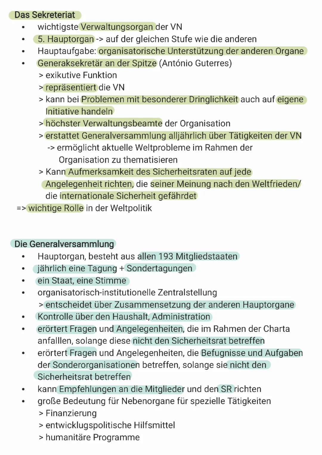 Organe der Vereinten Nationen 