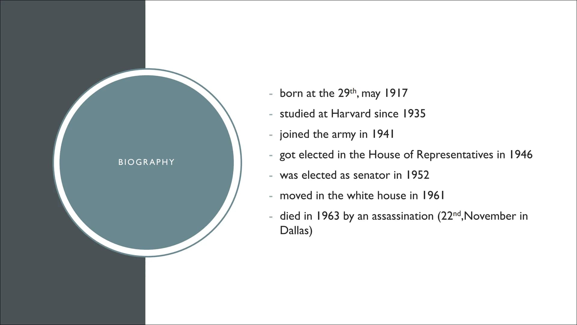 
<h2 id="biography">Biography</h2>
<p>John F. Kennedy, Jr. was born on the 29th of May, 1917. He attended Harvard University starting in 193