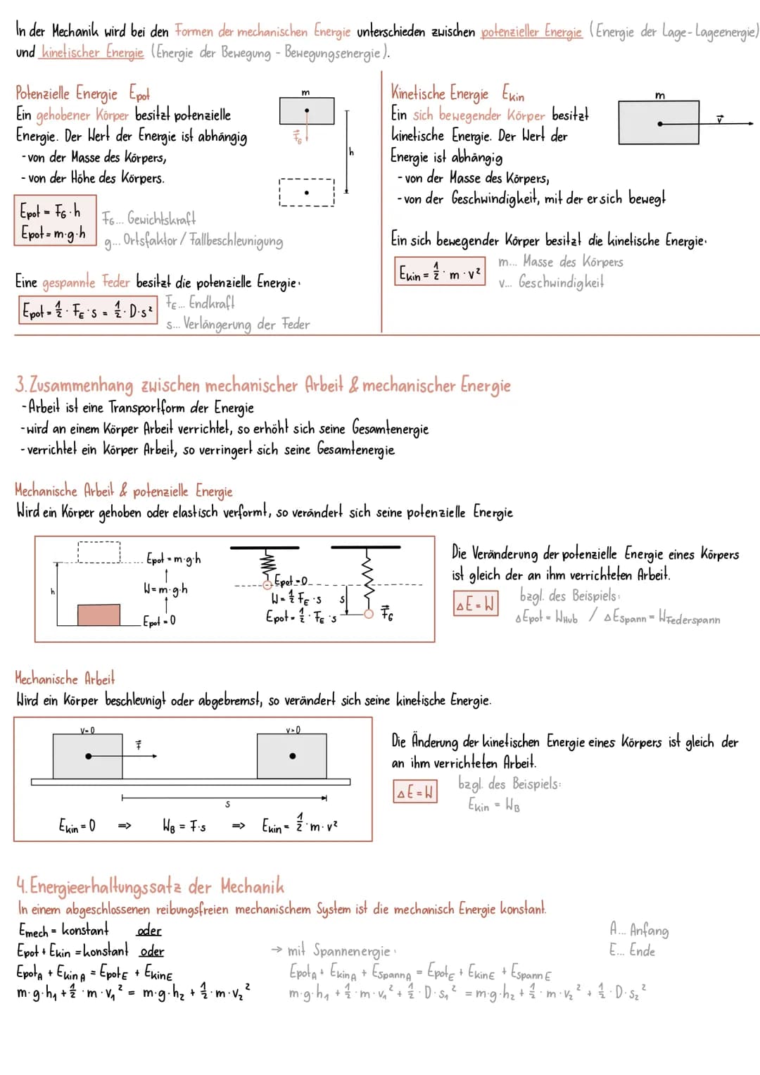 MECHANISCHE ARBEIT & MECHANISCHE ENERGIE
1. Mechanische Arbeit
physikalische Bedeutung
Mechanische Arbeit wird verrichtet, wenn ein Körper b