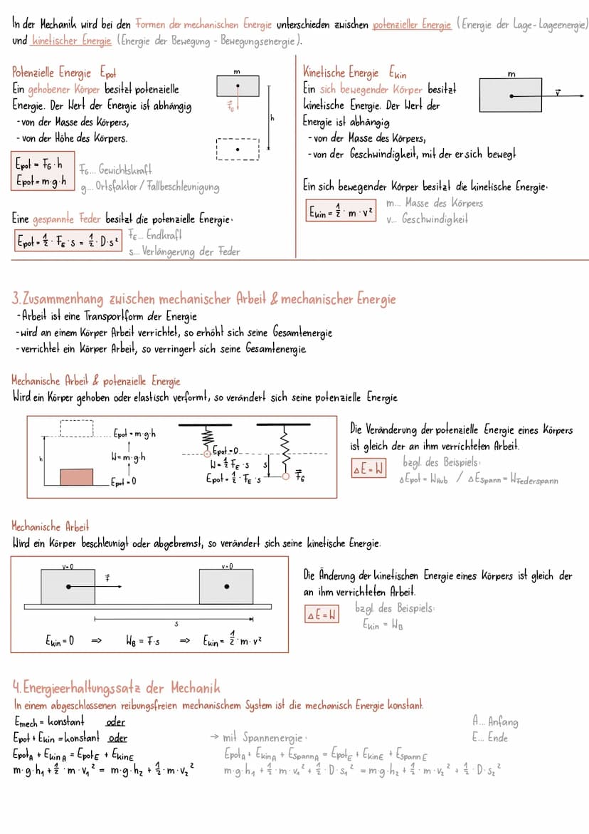 MECHANISCHE ARBEIT & MECHANISCHE ENERGIE
1. Mechanische Arbeit
physikalische Bedeutung
Mechanische Arbeit wird verrichtet, wenn ein Körper b