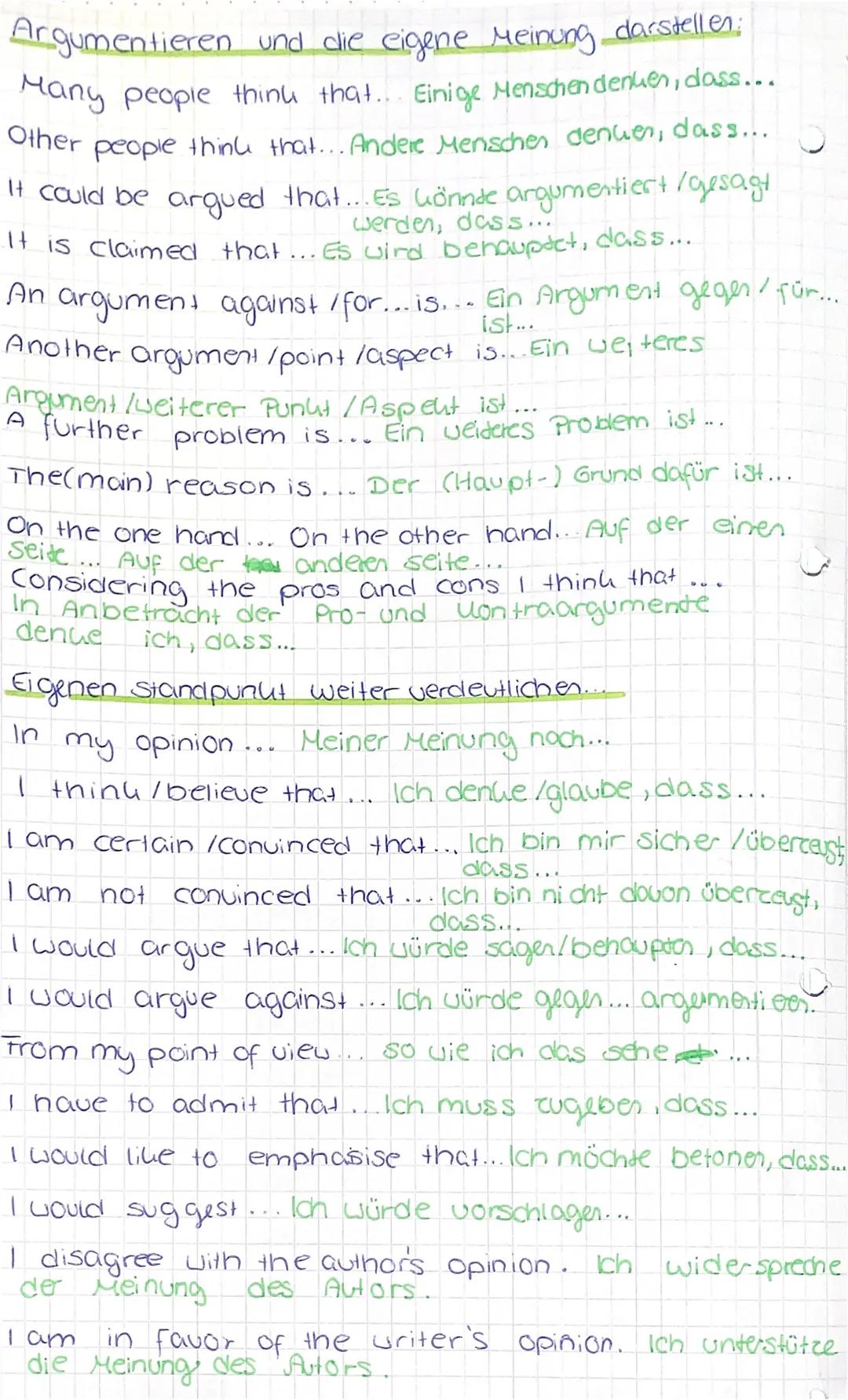 # ENGLISCH-LKKAUSUR &

wichtige und abwechslungsreiche Satzanfänge:

| Englisch           | Deutsch              |
| ------------------ | --