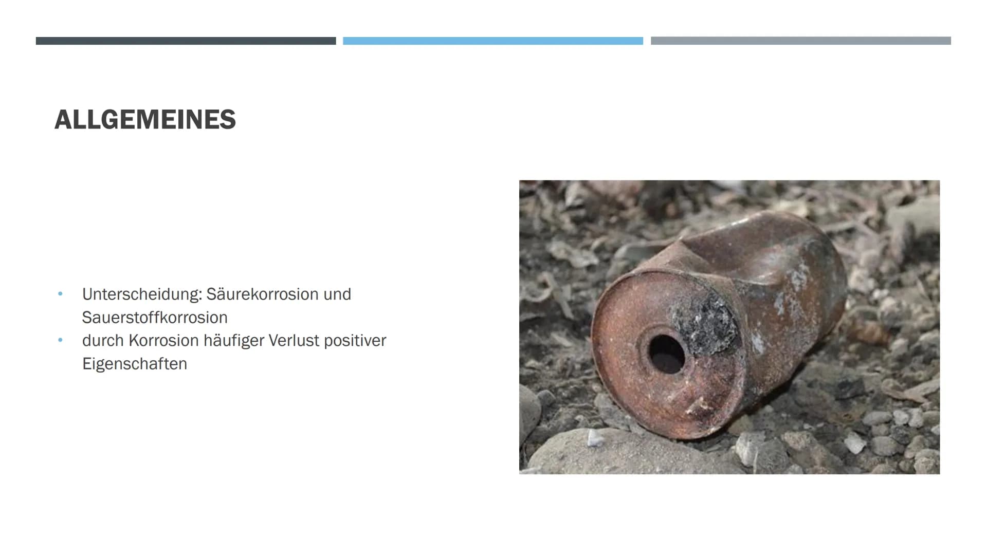 KORROSION
UND
KORROSIONS-
SCHUTZ
VON: MAJA KÖHLER Korrosion und Korrosionsschutz
Unter Korrosion versteht man die Reaktion eines Werkstoffs 