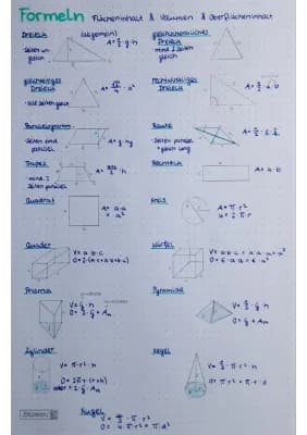 Know Übersicht: Formeln (Flächen und Körper) thumbnail