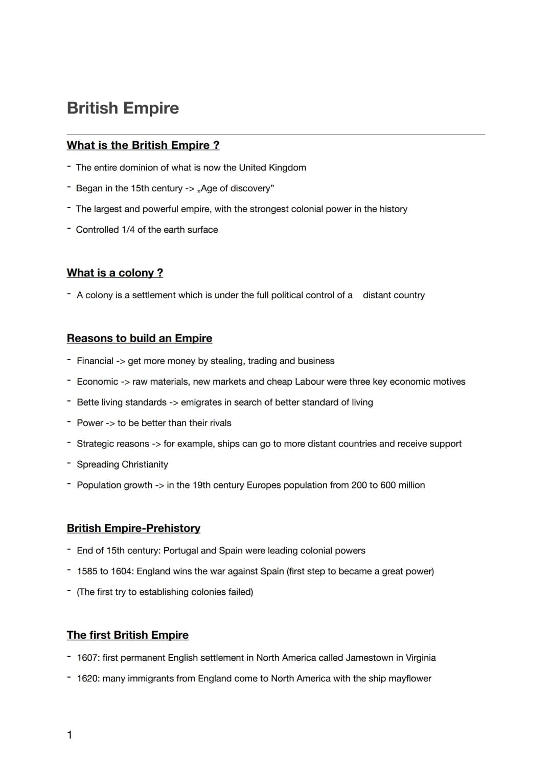 British Empire
What is the British Empire ?
- The entire dominion of what is now the United Kingdom
Began in the 15th century -> „Age of dis
