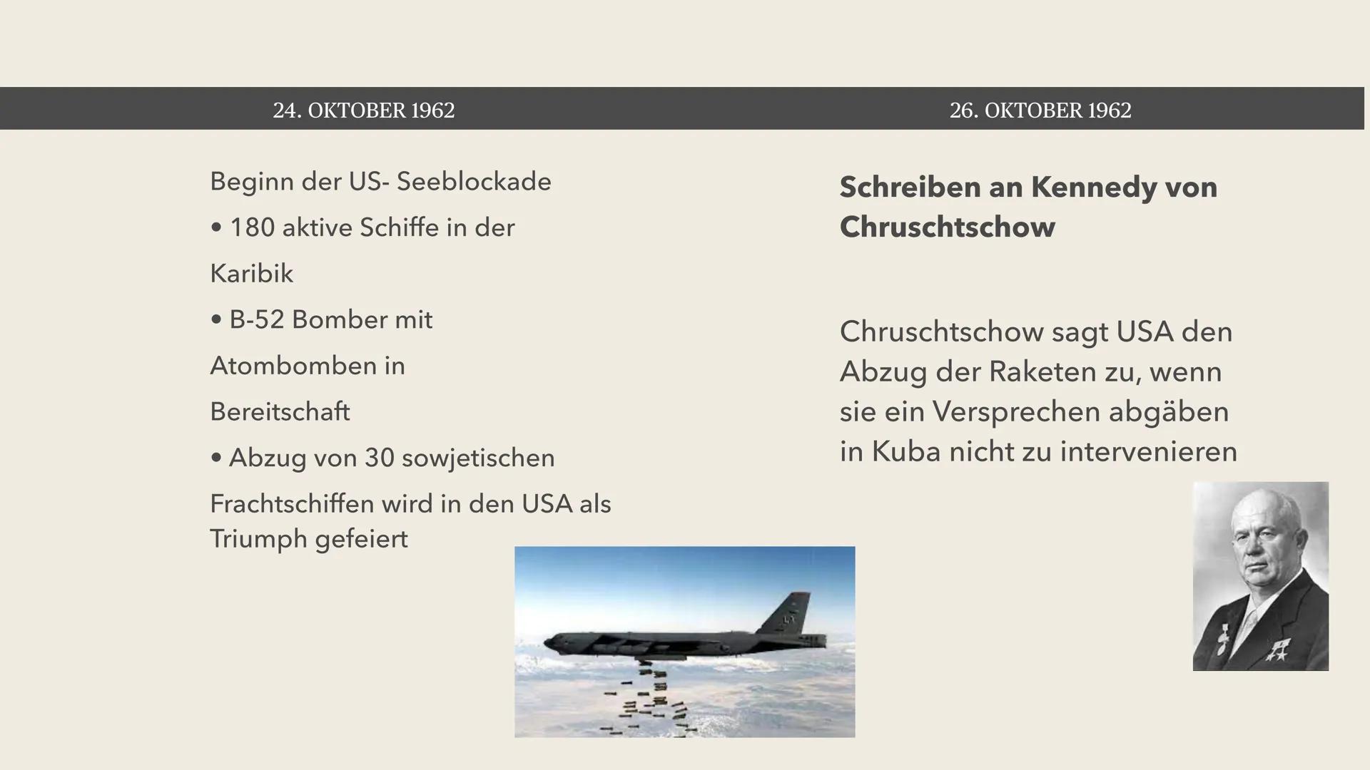 weres Aus-
cungsmaterial
Kubakrise
Vorrichtungen
5 Raketen-Monta
Anlagen
20 Treibsto
Tanks
Rakete
porter EASTWEST
HANDS OFF
CUBA
NO WAR
over