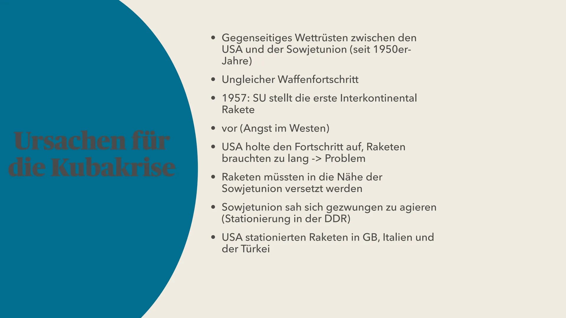 weres Aus-
cungsmaterial
Kubakrise
Vorrichtungen
5 Raketen-Monta
Anlagen
20 Treibsto
Tanks
Rakete
porter EASTWEST
HANDS OFF
CUBA
NO WAR
over