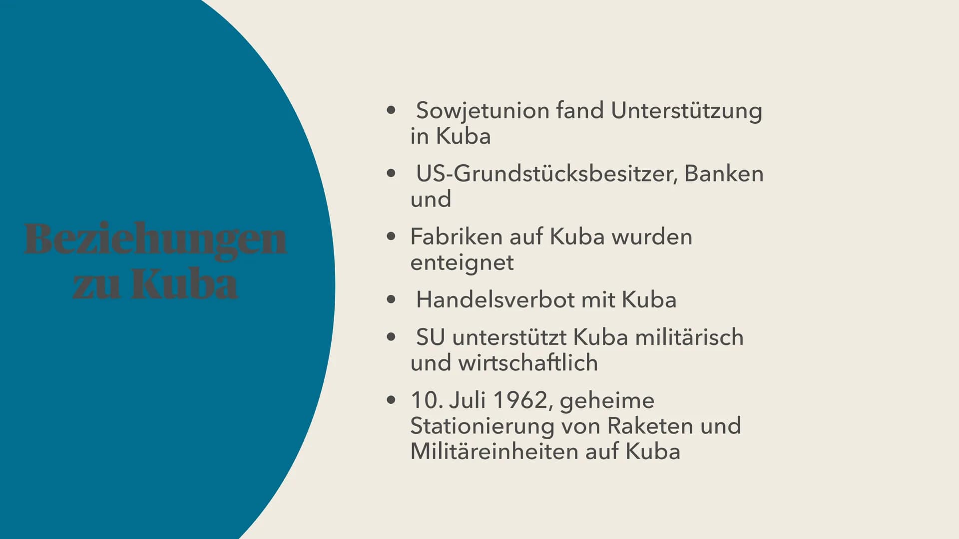 weres Aus-
cungsmaterial
Kubakrise
Vorrichtungen
5 Raketen-Monta
Anlagen
20 Treibsto
Tanks
Rakete
porter EASTWEST
HANDS OFF
CUBA
NO WAR
over