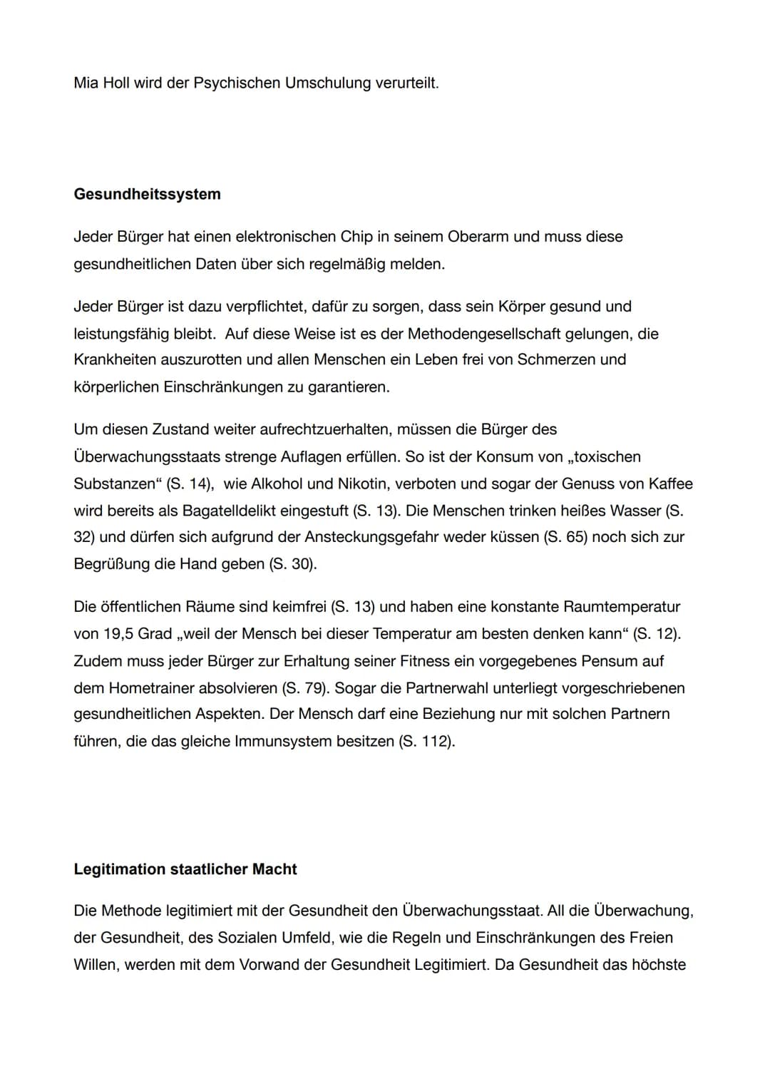 
<p>Der Roman "Corpus Delicti" von Juli Zeh spielt im Deutschland des 21. Jahrhunderts und handelt von der Gesundheitsdiktatur, genannt "Met