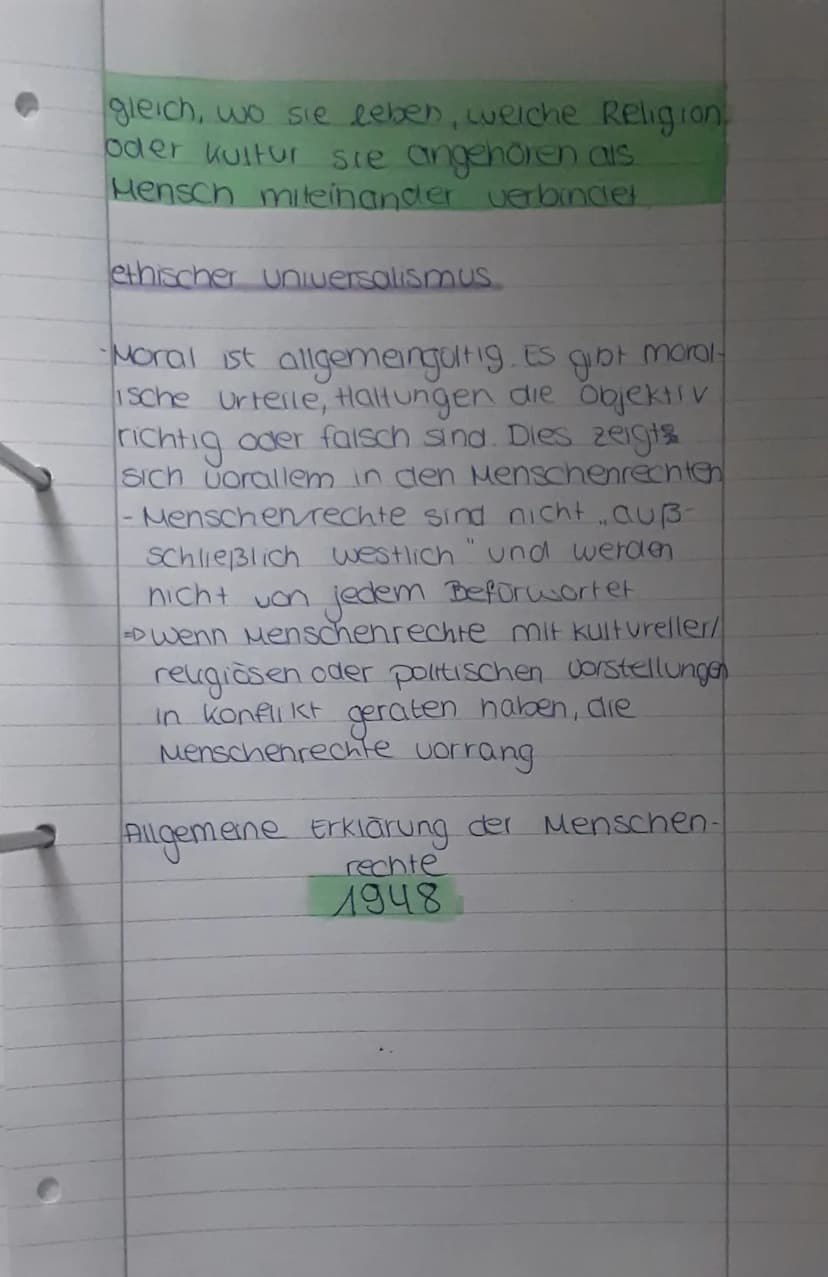 Moralische werte relativ oder uni
versell 2
Auf 1: Relativismus
Wir fordern es, dass man Menschen
falsch behandelt
Man ist vielleicht nur in